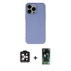 MARSİLYAN™- iPhone 14 Pro Max Kılıf Ahenk Serisi - Siyah 360 Mat Full Body Arka Koruyucu + PVD Metal Kamera Lens - TU