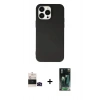 MARSİLYAN™- iPhone 14 Pro Max Kılıf Ahenk Serisi - Siyah 360 Mat Full Body Arka Koruyucu + Bilvis Titan Kamera Lens - SH