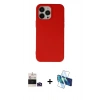 MARSİLYAN™- iPhone 14 Pro Max Kılıf Ahenk Serisi - Siyah 3D Antistatik Cam Ekran Koruyucu + Bilvis Titan Kamera Lens - DNMR