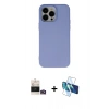 MARSİLYAN™- iPhone 14 Pro Max Kılıf Ahenk Serisi - Siyah 3D Antistatik Cam Ekran Koruyucu + Bilvis Titan Kamera Lens - GD