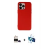 MARSİLYAN™- iPhone 14 Pro Max Kılıf Ahenk Serisi - Siyah 3D Antistatik Cam Ekran Koruyucu + Bilvis Titan Kamera Lens - SH