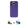 MARSİLYAN™- iPhone 14 Pro Max Kılıf Ahenk Serisi - Siyah 3D Antistatik Cam Ekran Koruyucu + Bilvis Titan Kamera Lens - DNMR