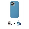 MARSİLYAN™- iPhone 14 Pro Max Kılıf Ahenk Serisi - Siyah 3D Antistatik Cam Ekran Koruyucu + Bilvis Titan Kamera Lens - DNMR