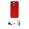 MARSİLYAN™- iPhone 14 Pro Max Kılıf Ahenk Serisi - Siyah 6D Mat Seramik Hayalet Nano Ekran Koruyucu + Bilvis Titan Kamera Lens - DNMR