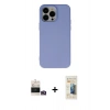 MARSİLYAN™- iPhone 14 Pro Max Kılıf Ahenk Serisi - Siyah 6D Mat Seramik Hayalet Nano Ekran Koruyucu + Bilvis Titan Kamera Lens - GD