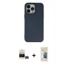 MARSİLYAN™- iPhone 14 Pro Max Kılıf Ahenk Serisi - Siyah 6D Mat Seramik Hayalet Nano Ekran Koruyucu + Bilvis Titan Kamera Lens - GD