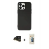 MARSİLYAN™- iPhone 14 Pro Max Kılıf Ahenk Serisi - Siyah 6D Mat Seramik Hayalet Nano Ekran Koruyucu + Raze Metal Kamera Lens - GD
