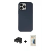 MARSİLYAN™- iPhone 14 Pro Max Kılıf Ahenk Serisi - Siyah 6D Mat Seramik Hayalet Nano Ekran Koruyucu + Raze Metal Kamera Lens - GS