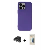 MARSİLYAN™- iPhone 14 Pro Max Kılıf Ahenk Serisi - Siyah 6D Mat Seramik Hayalet Nano Ekran Koruyucu + Raze Metal Kamera Lens - GS