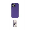 MARSİLYAN™- iPhone 14 Pro Max Kılıf Ahenk Serisi - Siyah Bilvis 3D Mat Cam Ekran Koruyucu