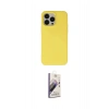 MARSİLYAN™- iPhone 14 Pro Max Kılıf Ahenk Serisi - Siyah Bilvis 3D Mat Cam Ekran Koruyucu