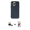 MARSİLYAN™- iPhone 14 Pro Max Kılıf Ahenk Serisi - Siyah Bilvis 3D Mat Cam Ekran Koruyucu + Bilvis Titan Kamera Lens - GS