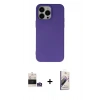 MARSİLYAN™- iPhone 14 Pro Max Kılıf Ahenk Serisi - Siyah Bilvis 3D Mat Cam Ekran Koruyucu + Bilvis Titan Kamera Lens - GS