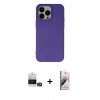 MARSİLYAN™- iPhone 14 Pro Max Kılıf Ahenk Serisi - Siyah Bilvis 3D Mat Cam Ekran Koruyucu + Bilvis Titan Kamera Lens - GD