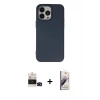 MARSİLYAN™- iPhone 14 Pro Max Kılıf Ahenk Serisi - Siyah Bilvis 3D Mat Cam Ekran Koruyucu + Bilvis Titan Kamera Lens - SH