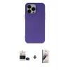 MARSİLYAN™- iPhone 14 Pro Max Kılıf Ahenk Serisi - Siyah Bilvis 3D Mat Cam Ekran Koruyucu + Bilvis Titan Kamera Lens - SH