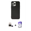 MARSİLYAN™- iPhone 14 Pro Max Kılıf Ahenk Serisi - Siyah Bilvis 5in1 3D Magic Cam Ekran Koruyucu + Bilvis Titan Kamera Lens - SH