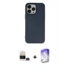 MARSİLYAN™- iPhone 14 Pro Max Kılıf Ahenk Serisi - Siyah Bilvis 5in1 3D Magic Cam Ekran Koruyucu + Bilvis Titan Kamera Lens - GD