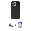 MARSİLYAN™- iPhone 14 Pro Max Kılıf Ahenk Serisi - Siyah Bilvis 5in1 3D Magic Cam Ekran Koruyucu + Bilvis Titan Kamera Lens - GD