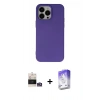 MARSİLYAN™- iPhone 14 Pro Max Kılıf Ahenk Serisi - Siyah Bilvis 5in1 3D Magic Cam Ekran Koruyucu + Bilvis Titan Kamera Lens - GS