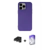 MARSİLYAN™- iPhone 14 Pro Max Kılıf Ahenk Serisi - Siyah Bilvis 5in1 3D Magic Cam Ekran Koruyucu + Raze Metal Kamera Lens - GS