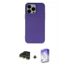 MARSİLYAN™- iPhone 14 Pro Max Kılıf Ahenk Serisi - Siyah Bilvis 5in1 3D Magic Cam Ekran Koruyucu + Raze Metal Kamera Lens - GD