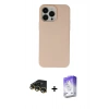 MARSİLYAN™- iPhone 14 Pro Max Kılıf Ahenk Serisi - Siyah Bilvis 5in1 3D Magic Cam Ekran Koruyucu + Raze Metal Kamera Lens - GD