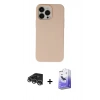MARSİLYAN™- iPhone 14 Pro Max Kılıf Ahenk Serisi - Siyah Bilvis 5in1 5D Magic Hayalet Cam Ekran Koruyucu + Raze Metal Kamera Lens - GS