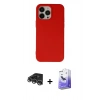 MARSİLYAN™- iPhone 14 Pro Max Kılıf Ahenk Serisi - Siyah Bilvis 5in1 5D Magic Hayalet Cam Ekran Koruyucu + Raze Metal Kamera Lens - GS