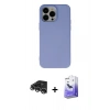 MARSİLYAN™- iPhone 14 Pro Max Kılıf Ahenk Serisi - Siyah Bilvis 5in1 5D Magic Hayalet Cam Ekran Koruyucu + Raze Metal Kamera Lens - GS