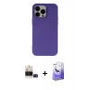 MARSİLYAN™- iPhone 14 Pro Max Kılıf Ahenk Serisi - Siyah Bilvis 5in1 5D Magic Hayalet Cam Ekran Koruyucu + Bilvis Titan Kamera Lens - SH