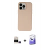 MARSİLYAN™- iPhone 14 Pro Max Kılıf Ahenk Serisi - Siyah Bilvis 5in1 5D Magic Hayalet Cam Ekran Koruyucu + Bilvis Titan Kamera Lens - GS