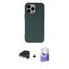 MARSİLYAN™- iPhone 14 Pro Max Kılıf Ahenk Serisi - Siyah Bilvis 5in1 5D Magic Hayalet Cam Ekran Koruyucu + Raze Metal Kamera Lens - GS