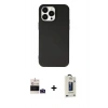 MARSİLYAN™- iPhone 14 Pro Max Kılıf Ahenk Serisi - Siyah Bilvis Hayalet Cam Ekran Koruyucu + Bilvis Titan Kamera Lens - DNMR