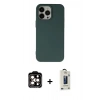 MARSİLYAN™- iPhone 14 Pro Max Kılıf Ahenk Serisi - Siyah Bilvis Hayalet Cam Ekran Koruyucu + PVD Metal Kamera Lens - TU
