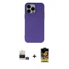 MARSİLYAN™- iPhone 14 Pro Max Kılıf Ahenk Serisi - Siyah Buffer Cam Ekran Koruyucu + Bilvis Titan Kamera Lens - GS