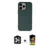 MARSİLYAN™- iPhone 14 Pro Max Kılıf Ahenk Serisi - Siyah Buffer Cam Ekran Koruyucu + PVD Metal Kamera Lens - TU