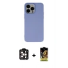 MARSİLYAN™- iPhone 14 Pro Max Kılıf Ahenk Serisi - Siyah Buffer Cam Ekran Koruyucu + PVD Metal Kamera Lens - TU