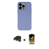 MARSİLYAN™- iPhone 14 Pro Max Kılıf Ahenk Serisi - Siyah Buffer Cam Ekran Koruyucu + Raze Metal Kamera Lens - GD