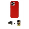 MARSİLYAN™- iPhone 14 Pro Max Kılıf Ahenk Serisi - Siyah Buffer Cam Ekran Koruyucu + Raze Metal Kamera Lens - GD