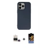 MARSİLYAN™- iPhone 14 Pro Max Kılıf Ahenk Serisi - Siyah Buffer Hayalet Cam Ekran Koruyucu + Bilvis Titan Kamera Lens - GD