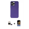 MARSİLYAN™- iPhone 14 Pro Max Kılıf Ahenk Serisi - Siyah Buffer Hayalet Cam Ekran Koruyucu + Bilvis Titan Kamera Lens - GD
