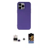 MARSİLYAN™- iPhone 14 Pro Max Kılıf Ahenk Serisi - Siyah Buffer Hayalet Cam Ekran Koruyucu + Bilvis Titan Kamera Lens - DNMR