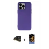 MARSİLYAN™- iPhone 14 Pro Max Kılıf Ahenk Serisi - Siyah Buffer Hayalet Cam Ekran Koruyucu + Raze Metal Kamera Lens - GD
