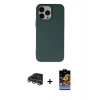 MARSİLYAN™- iPhone 14 Pro Max Kılıf Ahenk Serisi - Siyah Buffer Hayalet Cam Ekran Koruyucu + Raze Metal Kamera Lens - GS