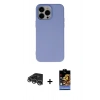 MARSİLYAN™- iPhone 14 Pro Max Kılıf Ahenk Serisi - Siyah Buffer Hayalet Cam Ekran Koruyucu + Raze Metal Kamera Lens - GS