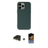 MARSİLYAN™- iPhone 14 Pro Max Kılıf Ahenk Serisi - Siyah Buffer Hayalet Cam Ekran Koruyucu + Raze Metal Kamera Lens - GD