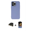 MARSİLYAN™- iPhone 14 Pro Max Kılıf Ahenk Serisi - Siyah Buffer Hayalet Cam Ekran Koruyucu + Raze Metal Kamera Lens - GD
