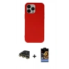 MARSİLYAN™- iPhone 14 Pro Max Kılıf Ahenk Serisi - Siyah Buffer Hayalet Cam Ekran Koruyucu + Raze Metal Kamera Lens - GD