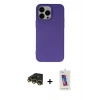 MARSİLYAN™- iPhone 14 Pro Max Kılıf Ahenk Serisi - Siyah Joko 5D Cam + Raze Metal Kamera Lens - GD